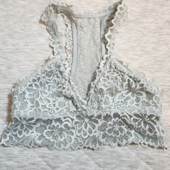Aerie Womens Light Blue Floral Lace Bralette Size‎ XS - Picture 1 of 3